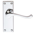 High quality image of Carlisle Brass - Contract Victorian Scroll Lever on Latch Backplate - Polished Chrome | Sku. cbs55cp | Trade Door Handles.