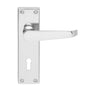 High quality image of Carlisle Brass - Contract Victorian Lever on Lock Backplate - Polished Chrome | Sku. cbv30cp | Trade Door Handles.