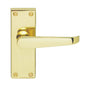 High quality image of Carlisle Brass - Contract Victorian Lever on Latch Backplate - Polished Brass | Sku. cbv31 | Trade Door Handles.