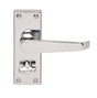 High quality image of Carlisle Brass - Contract Victorian Lever on Privacy Backplate - Polished Chrome | Sku. cbv31wccp | Trade Door Handles.