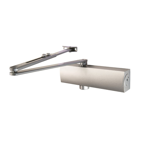 High quality image of Eurospec - Full Cover Overhead Door Closer Variable Power 2-5 Silver - Silver | Sku. cdg025-sv | Trade Door Handles.