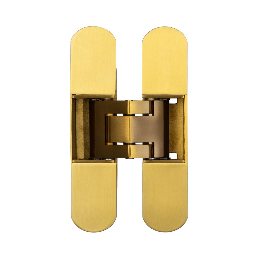 High quality image of Frelan - Ghost 140mm 3D Concealed Hinge Satin Brass Sku. CH60SB