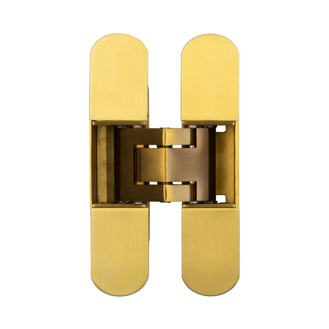High quality image of Frelan - Ghost 140mm 3D Concealed Hinge Satin Brass Sku. CH60SB
