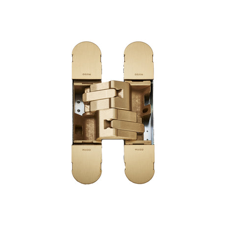 High quality image of Eurospec - 100mm Ceam 3D Concealed Hinge 1131 - Galvanic Satin Brass | Sku. ci001131osg00 | Trade Door Handles.