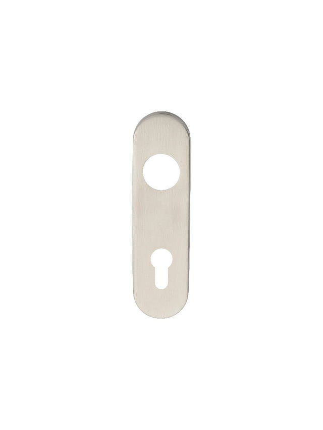 High quality image of Eurospec - Radius Covers for Euro Lock Backplate 72mm Din - Satin Stainless Stee | Sku. cpre1170-72sss | Trade Door Handles.