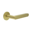 High quality image of CRES - CR-101 Satin Brass Sprung Round Rose Door Handle Sku. CR-101A1SB