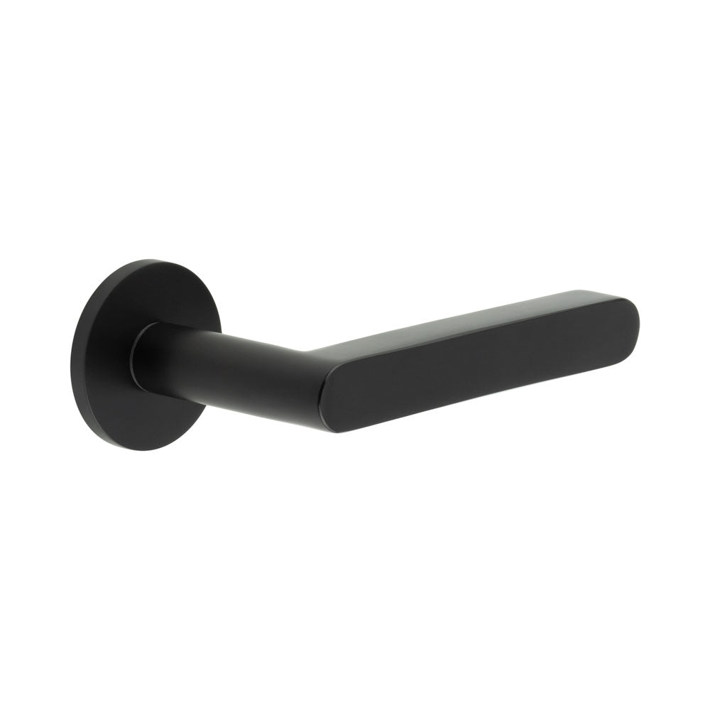 High quality image of CRES - CR-101 Black Unsprung Round Rose Door Handle Sku. CR-101A2MB