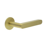 High quality image of CRES - CR-101 Satin Brass Unsprung Round Rose Door Handle Sku. CR-101A2SB