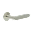 High quality image of CRES - CR-101 Satin Stainless Steel Unsprung Round Rose Door Handle Sku. CR-101A2SSS
