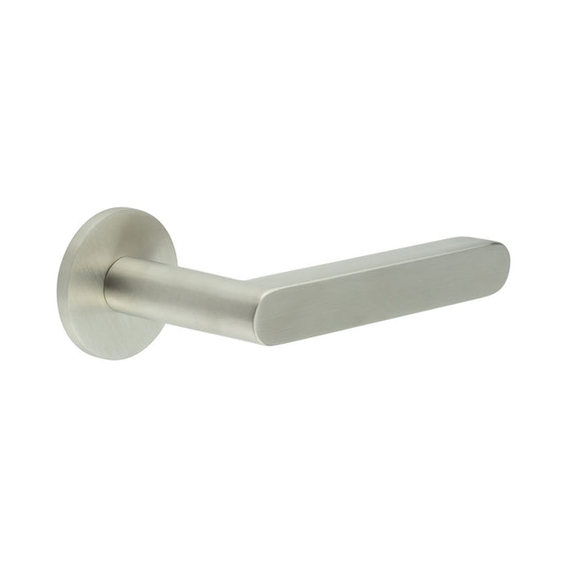 High quality image of CRES - CR-101 Satin Stainless Steel Unsprung Round Rose Door Handle Sku. CR-101A2SSS