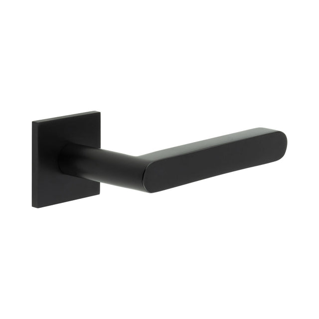 High quality image of CRES - CR-101 Black Unsprung Square Rose Door Handle Sku. CR-101B2MB