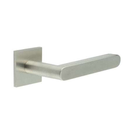 High quality image of CRES - CR-101 Satin Stainless Steel Unsprung Square Rose Door Handle Sku. CR-101B2SSS