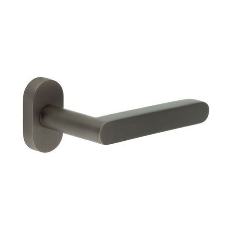 High quality image of CRES - CR-101 Dark Bronze Multi Point Oval Rose Door Handle Sku. CR-101C4DB