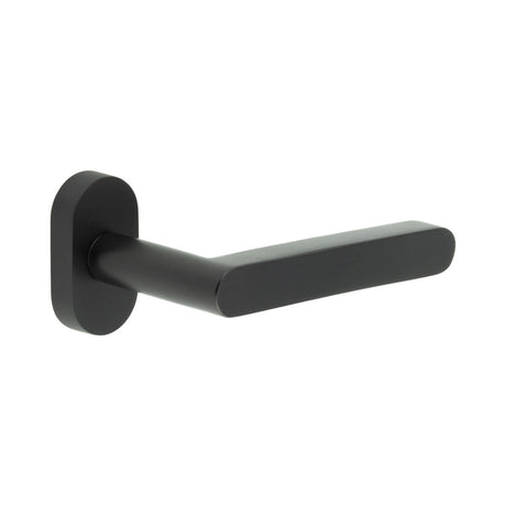 High quality image of CRES - CR-101 Black Multi Point Oval Rose Door Handle Sku. CR-101C4MB