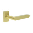 High quality image of CRES - CR-101 Satin Brass Multi Point Rectangular Rose Door Handle Sku. CR-101D4SB