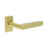 High quality image of CRES - CR-101 Satin Brass Multi Point Rectangular Rose Door Handle Sku. CR-101D4SB