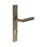 High quality image of CRES - CR-101 Antique Brass Multi Point Backplate Door Handle Sku. CR-101G4AB