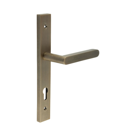 High quality image of CRES - CR-101 Antique Brass Multi Point Backplate Door Handle Sku. CR-101G4AB
