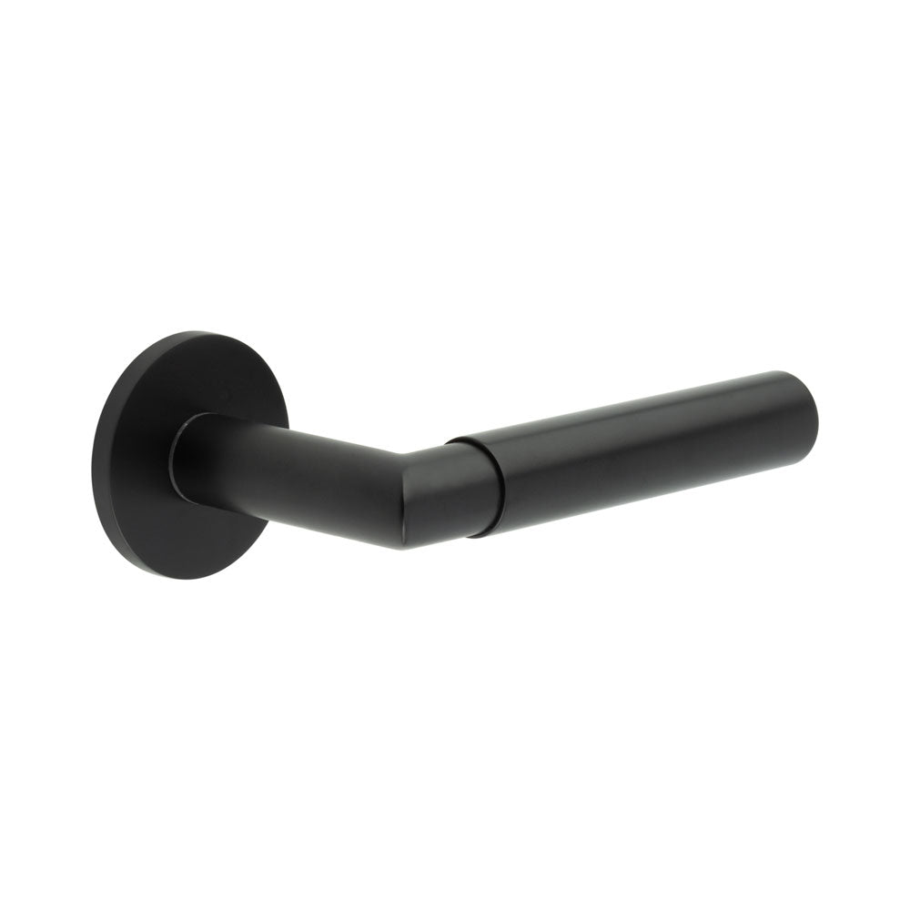 High quality image of CRES - CR-102 Black Sprung Round Rose Door Handle Sku. CR-102A1MB