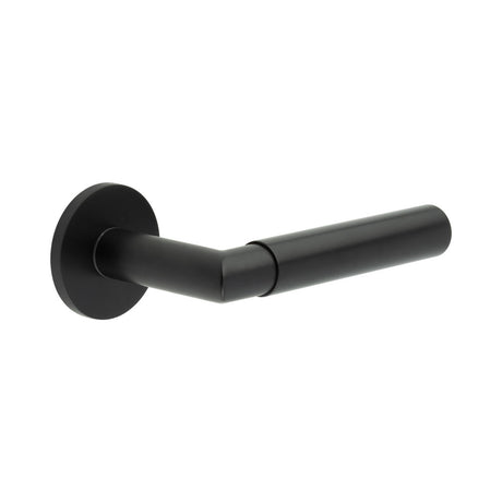 High quality image of CRES - CR-102 Black Unsprung Round Rose Door Handle Sku. CR-102A2MB