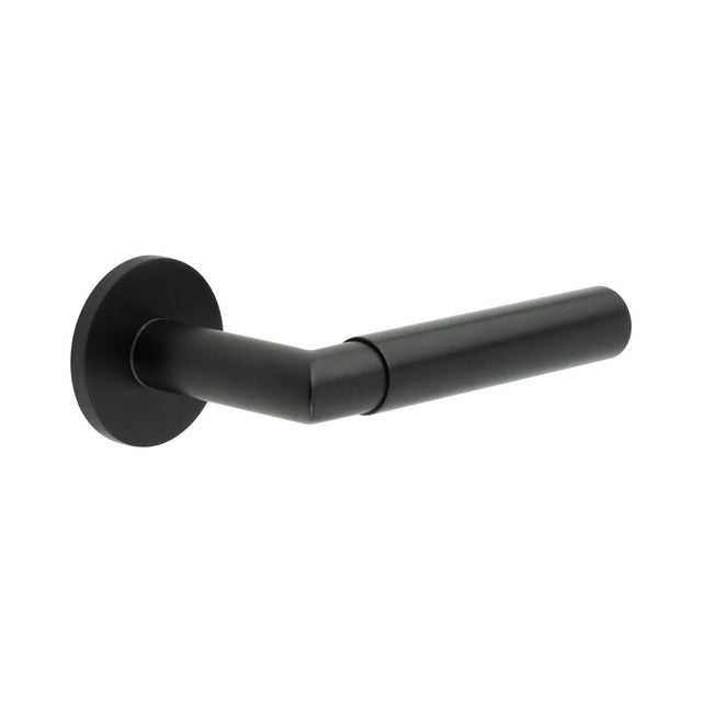 High quality image of CRES - CR-102 Black Unsprung Round Rose Door Handle Sku. CR-102A2MB