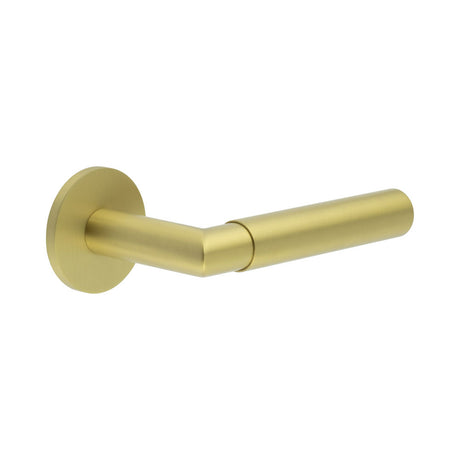 High quality image of CRES - CR-102 Satin Brass Unsprung Round Rose Door Handle Sku. CR-102A2SB