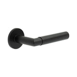 High quality image of CRES - CR-102 Black Fixed Dead Round Rose Door Handle Sku. CR-102A3MB