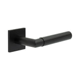 High quality image of CRES - CR-102 Black Sprung Square Rose Door Handle Sku. CR-102B1MB