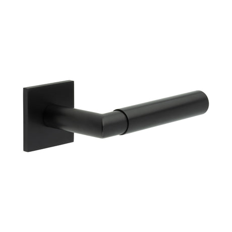 High quality image of CRES - CR-102 Black Sprung Square Rose Door Handle Sku. CR-102B1MB