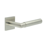 High quality image of CRES - CR-102 Satin Stainless Steel Sprung Square Rose Door Handle Sku. CR-102B1SSS
