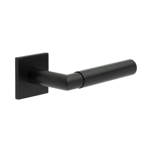 High quality image of CRES - CR-102 Black Fixed Dead Square Rose Door Handle Sku. CR-102B3MB