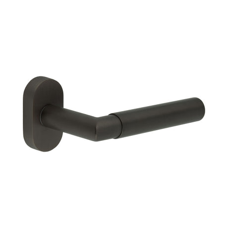 High quality image of CRES - CR-102 Dark Bronze Multi Point Oval Rose Door Handle Sku. CR-102C4DB