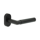 High quality image of CRES - CR-102 Black Multi Point Oval Rose Door Handle Sku. CR-102C4MB