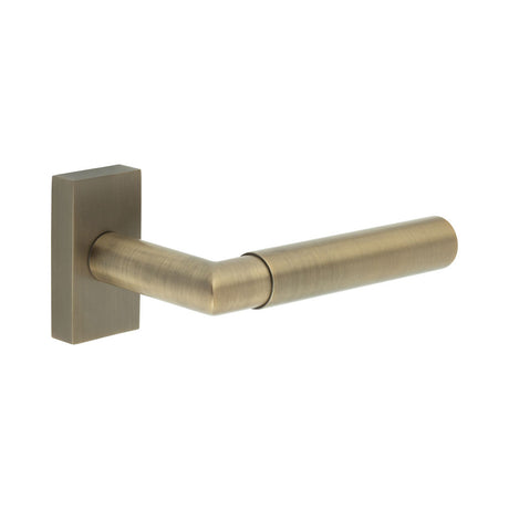 High quality image of CRES - CR-102 Antique Brass Multi Point Rectangular Rose Door Handle Sku. CR-102D4AB