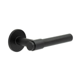 High quality image of CRES - CR-103 Black Unsprung Round Rose Door Handle Sku. CR-103A2MB