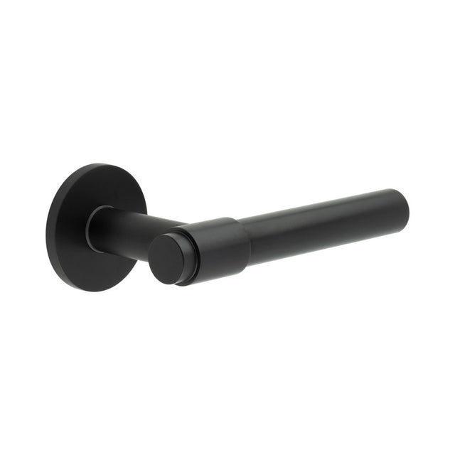 High quality image of CRES - CR-103 Black Unsprung Round Rose Door Handle Sku. CR-103A2MB