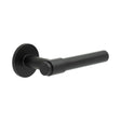High quality image of CRES - CR-103 Black Fixed Dead Round Rose Door Handle Sku. CR-103A3MB