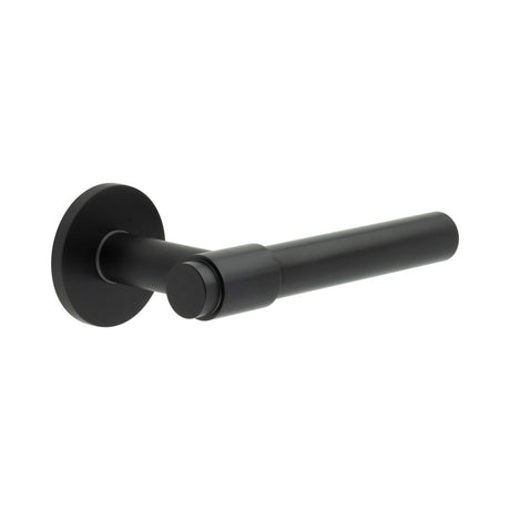 High quality image of CRES - CR-103 Black Fixed Dead Round Rose Door Handle Sku. CR-103A3MB