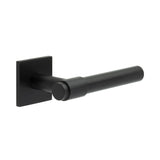 High quality image of CRES - CR-103 Black Sprung Square Rose Door Handle Sku. CR-103B1MB