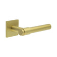 High quality image of CRES - CR-103 Satin Brass Sprung Square Rose Door Handle Sku. CR-103B1SB