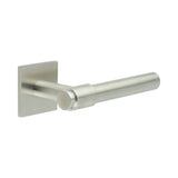 High quality image of CRES - CR-103 Satin Stainless Steel Sprung Square Rose Door Handle Sku. CR-103B1SSS