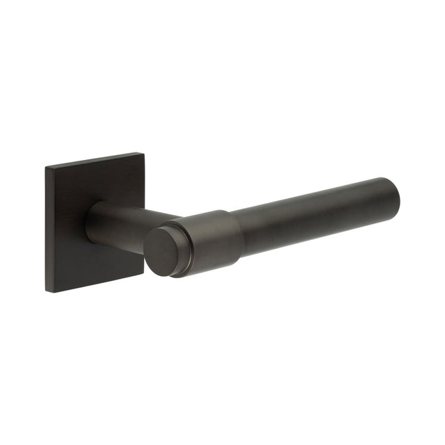 High quality image of CRES - CR-103 Dark Bronze Unsprung Square Rose Door Handle Sku. CR-103B2DB