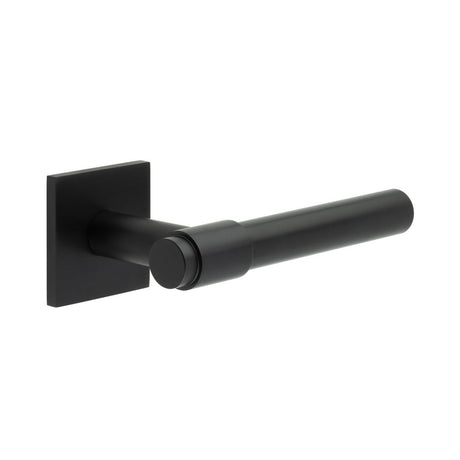 High quality image of CRES - CR-103 Black Unsprung Square Rose Door Handle Sku. CR-103B2MB