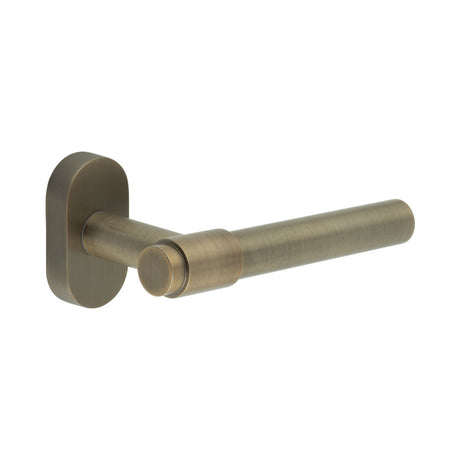 High quality image of CRES - CR-103 Antique Brass Multi Point Oval Rose Door Handle Sku. CR-103C4AB