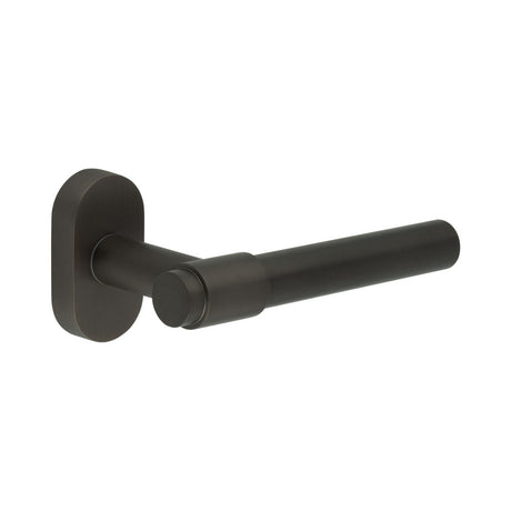High quality image of CRES - CR-103 Dark Bronze Multi Point Oval Rose Door Handle Sku. CR-103C4DB