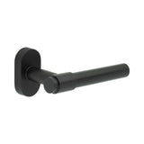 High quality image of CRES - CR-103 Black Multi Point Oval Rose Door Handle Sku. CR-103C4MB