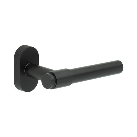 High quality image of CRES - CR-103 Black Multi Point Oval Rose Door Handle Sku. CR-103C4MB