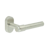 High quality image of CRES - CR-103 Satin Stainless Steel Multi Point Oval Rose Door Handle Sku. CR-103C4SSS
