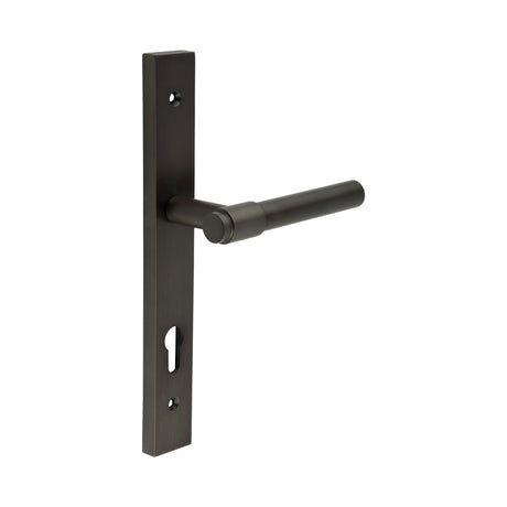 High quality image of CRES - CR-103 Dark Bronze Multi Point Backplate Door Handle Sku. CR-103G4DB