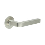 High quality image of CRES - CR-104 Satin Stainless Steel Unsprung Round Rose Door Handle Sku. CR-104A2SSS